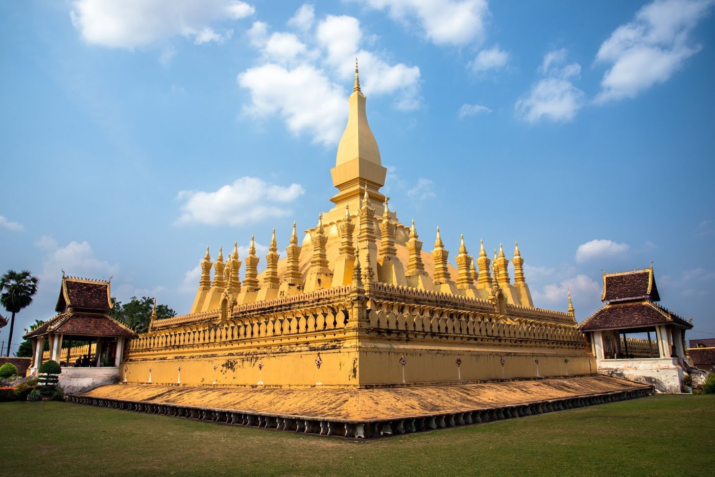 Laos Has A Buddhist Stupa That Is Adorned In Gold