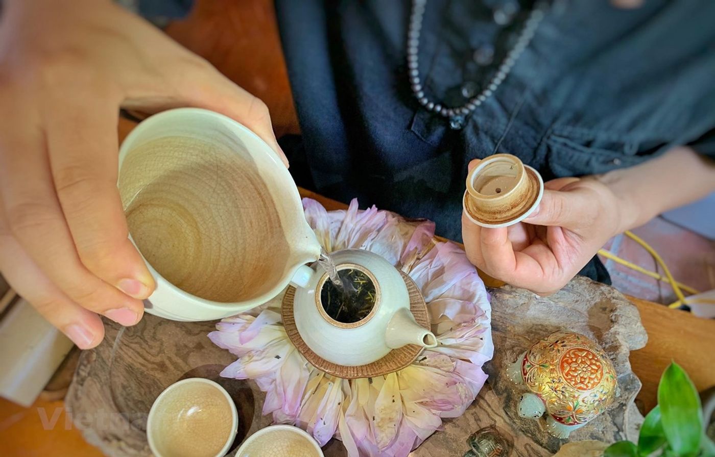 Early lotus tea, one of the cultural beauties of Hanoi. Credit: @Vietnam+
